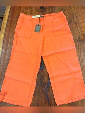 Tommy Bahamas womens two palms crop pants burnt coral Size 16